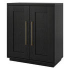 Hudson&Canal - Meuble d'appoint Tillman 28 po de largeur - Grain noir-La capacité de poids supérieure est de 50 lb, l'étagère du milieu peut supporter 30 lb, tandis que l'étagère inférieure peut supporter 45 lb