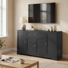 HOMCOM - Buffet moderne 55 po avec tiroir et étagères latérales de rangement - noir-Les charnières à fermeture douce évitent le bruit et protègent les doigts des pincements 