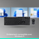 Logitech MK270 Combo Clavier et Souris Sans Fil pour Windows-Entièrement compatible avec Windows 11