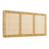 Modway - Sandy Fixé au mur Bois de manguiers et rotin Tête de lit King Size, Rotin naturel-Tête de lit King Size