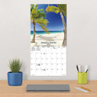 DateWorks - 2026 Calendrier Mural 16 Mois - 12 po x 12 po - Des Plages - Bilingue -Comprend des pages mensuelles de janvier à décembre 2026, ainsi que les 4 derniers mois de 2025