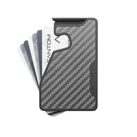 Fantom - M Portefeuille - Extra Mince - Fibre de Carbone-Peut contenir de 4 à 7 cartes sans s'étirer - ce portefeuille extra-fin est idéal pour transporter cartes de visite, cartes de crédit et de débit, espèces, etc