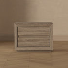 Manhattan Comfort - Table de nuit contemporaine Soren 32" à 2 tiroirs - Chêne naturel-Assemblage à domicile requis Tout le matériel inclus
