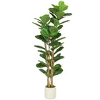 HOMCOM - Arbre artificiel figuier à feuilles de violon 5 pi pour décoration intérieure - vert-Doté de feuilles en PEVA au toucher réaliste et de troncs en bois massif pour un aspect ultra-réaliste 