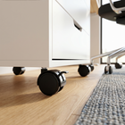 HOMCOM - Classeur mobile vertical à 5 tiroirs avec roulettes verrouillables - blanc-Comprend une sangle anti-basculement pour fixer solidement l’armoire de rangement de bureau au mur 