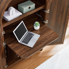 Modway - Calista 63 po voûté Armoire de rangement avec bureau pliant - Noyer-Bureau pliant intégré
