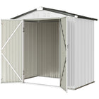 Outsunny - Abri de jardin extérieur 6,5 pi x 4 pi, argent-blanc-L'intérieur spacieux et le toit en pointe accueillent facilement les outils longs et l'équipement saisonnier 
