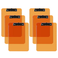 Davis Group - Planchettes à pince transparentes, format lettre, 9 po l x 12 po H – Orange - 6 par paquet-Les planchettes sont fabriquées en plastique moulé par injection résistant et durable et présentent des bords lisses