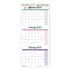 Blueline - 2026 Calendrier mural mensuel de 3 mois par feuille 14 mois - 27 po x 12-1/4 po - Passion - Anglais-14 mois: décembre 2025 à janvier 2027