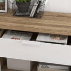 HOMCOM - Buffet 37,4 po L - blanc-Couleur : Blanc, Naturel 