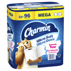 Charmin Ultra Soft Papier Hygienique - 24 Rouleaux Mega de 208 Feuilles-Douceur coussinee sans compromettre la resistance