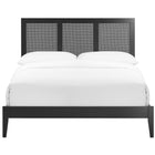 Modway - Sirocco Rotin et bois Lit de plateforme complet, Noir-8