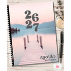 Pomme & Gribouillis - Agenda grand public 26-27: Hebdomadaire/mensuel - 11-1/2" x 9-1/2" - Nature - Anglais-À chaque mois, vous retrouverez: un calendrier complet sur 2 pages, une page pour planifier votre mois, une ou deux page(s) de notes, des pages pour la planification des repas et les listes d’épicerie ainsi que les semainiers datés
