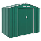 Outsunny - Abri de jardin 7' x 4' avec kit de fondation et double portes vert-Grand espace de rangement pour les outils de jardin, l'équipement d'entretien des pelouses, les fournitures et plus encore 