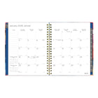 Blueline - 2026 Agenda hebdomadaire/mensuel Midnight Floral avec Reliure spirale double - 11 po x 8-1/2 po - Trilingue-Comprend des sections pour les contacts, mots de passe, notes, tâches à faire, événements, dépenses et planification de projets