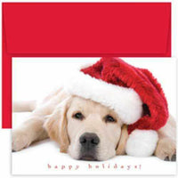 JAM Paper - Ensemble de cartes de Noël - Chiot Père Noël - paquet de 18-Couleur : Père Noël chiot.
