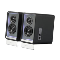 Edifier - QR65 Haut-parleur Bluetooth multimédia à effet lumineux magnifique - Noir-Les puces d'amplificateur TI de classe D de 70 W, les tweeters à dôme en soie de 1.25", les haut-parleurs médium-graves à diaphragme en aluminium de 2.75" et le traitement avancé du signal numérique offrent des performances sonores haut de gamme