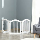 PawHut - Barrière pour animaux autoportante avec 2 pieds de support - blanc-Deux supports supplémentaires pour une stabilité accrue 