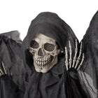HOMCOM - Faucheuse ailée Animatronique avec yeux lumineux - pour Halloween-Les paroles effrayantes de la mort renforcent l'atmosphère effrayante  