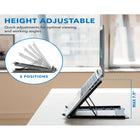 Mount-It! - Support pliable et portable pour ordinateur portable - noir-Réglage en hauteur : 7,9 pouces