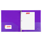 JAM Paper - Classeur en plastique de 1 -3 cm - violet - 3 anneaux-Quantité : Vendu individuellement | Conçu pour durer longtemps et résister aux déchirures ou aux pliages, facile à nettoyer.