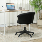 Vinsetto - Chaise de bureau sans accoudoirs en peluche avec hauteur réglable - noir-Assemblage requis