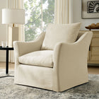 Modway - Somerset Mélange de lin Fauteuil - Lin-Conception de bras courbé en pente