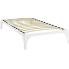 Modway - Ollie Cadre de lit simple, Blanc-Cadre de lit à plateforme moderne