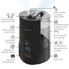 Honeywell - Humidificateur à vapeur froide + vapeur tiède Double Confort-Humidistat réglable : permet de maintenir le taux d’humidité désiré entre 30 % et 69 %