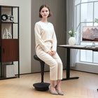 Vinsetto - Tabouret oscillant sans dossier à hauteur réglable - noir-Réglez facilement la hauteur en tirant sur la sangle, adapté aux hauteurs bar/comptoir ou à la position debout