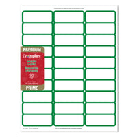 Geographics - Étiquettes D'adresseà bordure vert - 90 Pqt-Compatible avec les imprimantes jet d'encre 