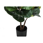 Monarch Specialties - Plante Artificielle - 49 po H - Arbre À Violons - Mis En Pot - Touche Réelle - Feuilles Vertes - Pot Noir-Aucun assemblage requis: dimensions du produit: 25 po L x 17 po l x 49 po H