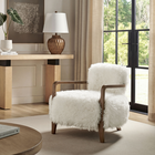 Modway - Zinnia Fausse fourrure Chaise d’accent - Blanc-Armoiries en bois de caoutchouc