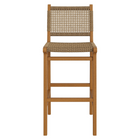 Modway - Rowe Terrasse extérieure Bois de teck Chaises de bar Ensemble de 2 - Naturel-8