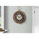 Monarch Specialties - Horloge - 18 po Rond - Horloge Murale - Brun Antique - Traditionnel-Il est équipé d'un mouvement à quartz pour un chronométrage précis et de repères numériques imprimés faciles à lire sous une surface en verre