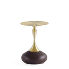 Manhattan Comfort - Table d’appoint Patchin 15,75 po moderne - brun et or-Livré chez vous entièrement assemblé Aucun assemblage requis