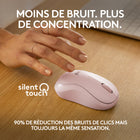 Logitech - M240 Silent Souris sans fil - Rose-Autonomie de la batterie de 18 mois avec mise en veille automatique, donc vous passez plus de temps entre les changements de batterie