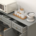 HOMCOM - Buffet 45,3 po L - gris-Doté de MDF, la surface lisse est facile à nettoyer en cas de déversement ou de salissure 