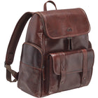 Mancini - Sac à dos Buffalo avec compartiment zippé pour ordinateur portable/tablette - 14,5 x 7 x 16 po - Brun-Convient aux ordinateurs portables jusqu’à 15,6 pouces
