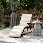Outsunny - Chaise longue pliante avec coussin - dossier réglable - beige-Dossier réglable et siège inclinable pour un confort personnalisé