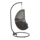 Modway - Encase Terrasse extérieure Rotin Chaise à balançoire - Marine grise-Coussinets ajustables pour les pieds