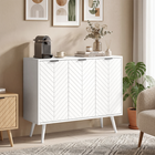 HOMCOM - Buffet moderne 36 po avec portes de rangement - blanc-Couleur : Blanc 