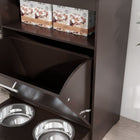 PawHut - Station d’alimentation pour animaux, armoire de rangement, conteneur - café-Couleur : Café 