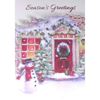 Mill Brook Studio - Cartes de souhaits Noël / Enveloppes - 5-3/8 po x 7-3/4 po - Souhaits de la Saison: Maison enneigée - Paquet de 18-Cartes de souhaits qualité boutique