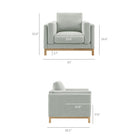 Modway - Roscoe Tissu Fauteuil - Brume-Confort de siège profond avec mousse à haute résilience