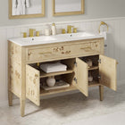 Modway - Elysian 48" Meuble de salle de bain à double lavabo - Burl-Charnières de cuisine dissimulées