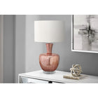 Monarch Specialties - Luminaire - 26 po H Lampe De Table - Verre Rose Poussiéreux - Abat-Jour Ivoire / Crème - Contemporain-La base décorative en verre imitant le verre de mercure constitue un élément à la mode conçu pour illuminer les salons modernes, les chambres à coucher et les bureaux à domicile tout en créant une ambiance chaleureuse et invitante