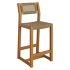 Modway - Reed 40 pouces Terrasse extérieure Bois de teck Tabourets de comptoir - Naturel-Cadre en bois de teck