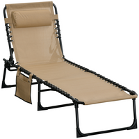Outsunny - Chaise longue pliante - chaise de bronzage inclinable avec dossier réglable-L'association de couleurs élégantes le rend beau et plus adapté à l'utilisation dans de multiples scènes