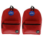 BAZIC Products - Sac à dos basique, 16 po, rouge, paquet de 2-Un grand compartiment principal et un petit compartiment avant avec fermeture éclair